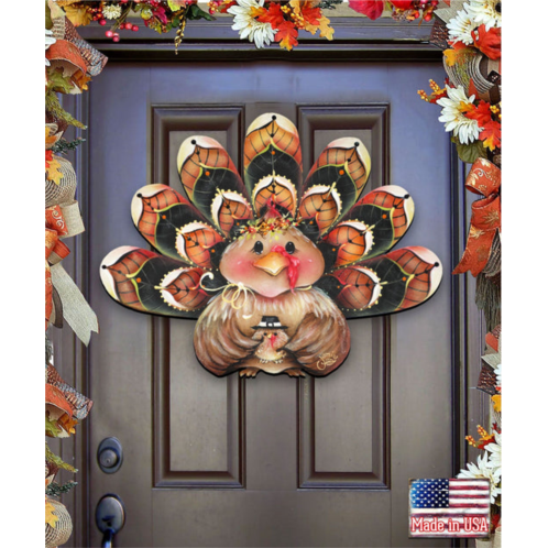 Designocracy be thankful turkey sitter door hanger