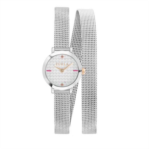 Furla womens vittoria silver dial stainless steel watch