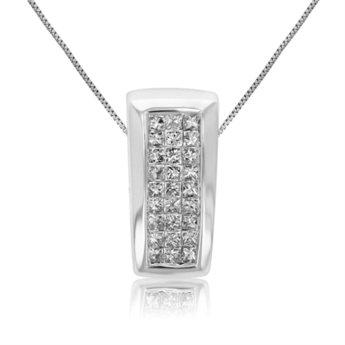 Vir Jewels 1/3 cttw princess diamond pendant necklace 14k white gold with 18 inch chain