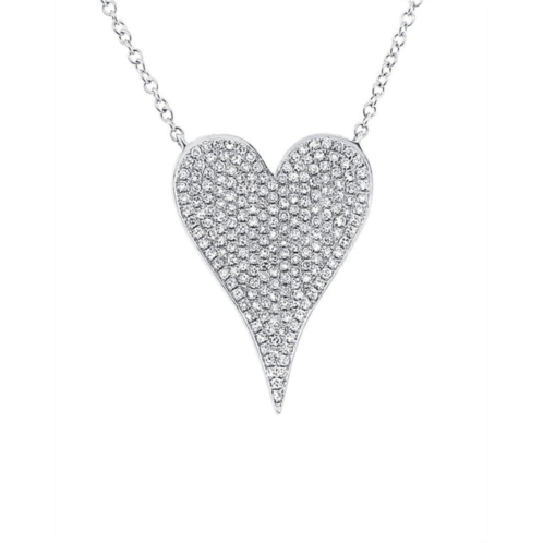 DIANA M. 14k white gold 0.43ct diamond heart necklace