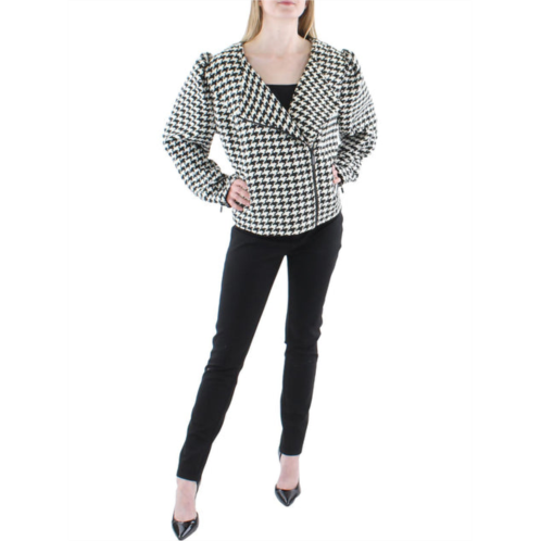 Vince Camuto plus womens houndstooth professional collarless blazer