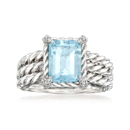 Ross-Simons sky blue topaz ring with white topaz accents in sterling silver
