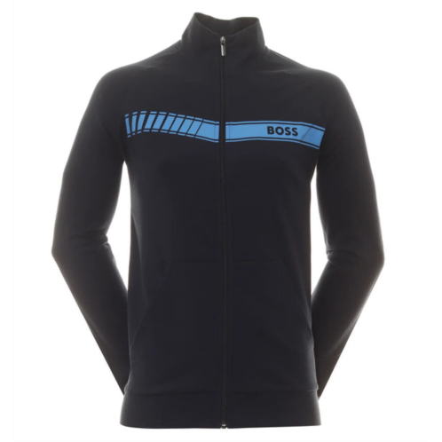 Hugo Boss men authentic jacket dark navy blue full zip cotton sweatshirt