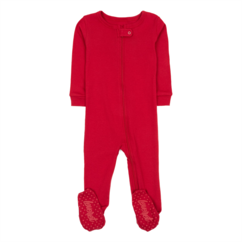 Leveret kids footed cotton pajamas classic solid color