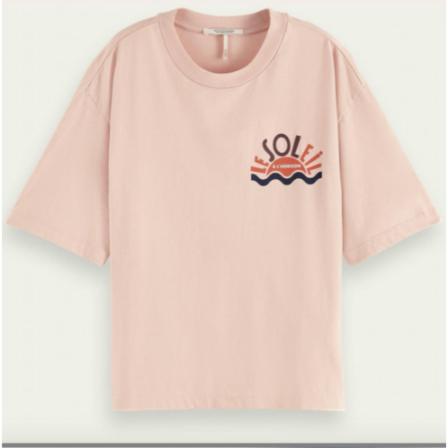 SCOTCH & SODA relaxed fit graphic tee in blush