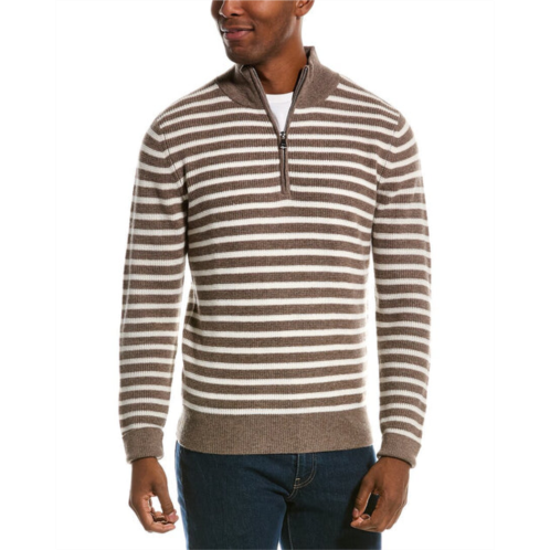 Kier + J waffle quarter-zip wool & cashmere-blend sweater