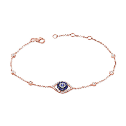 Sabrina Designs 14k gold sapphire & diamond evil eye bracelet