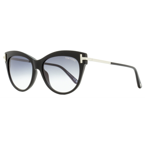 Tom Ford womens cat eye sunglasses tf821 kira 01b black/palladium 56mm