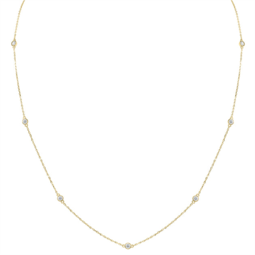 Monary 1/2 carat tw bezel set diamond station necklace in 14k yellow gold