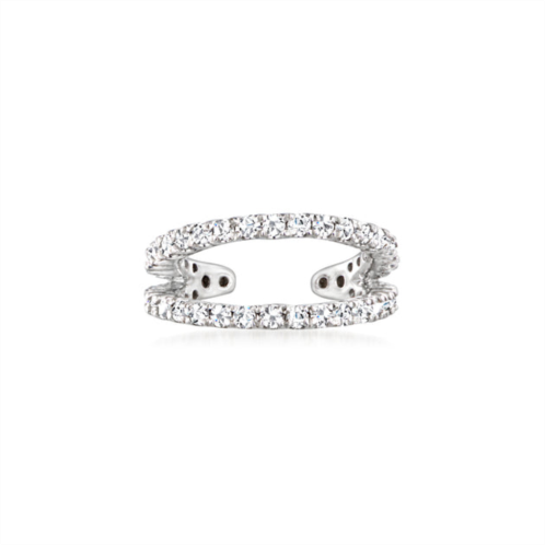 RS Pure by ross-simons diamond 2-row single ear cuff in sterling silver