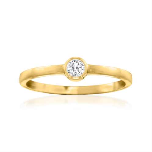 RS Pure ross-simons bezel-set diamond solitaire ring in 14kt yellow gold