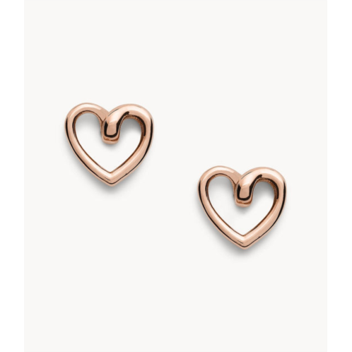 Fossil womens rose gold-tone stud earring