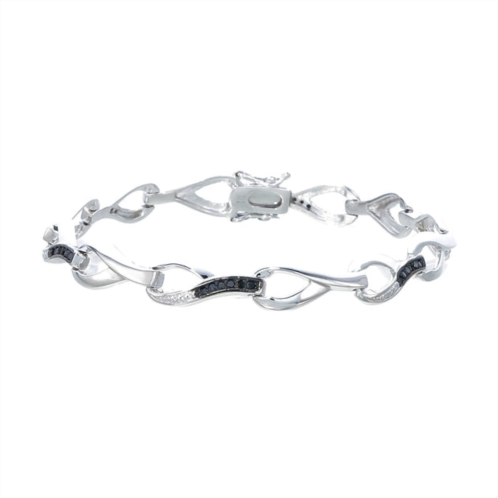 Vir Jewels 0.35 cttw black diamond bracelet .925 sterling silver with rhodium infinity