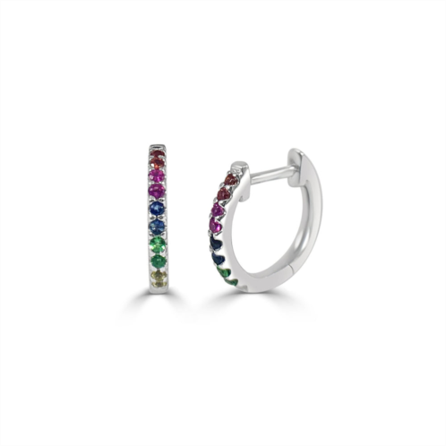 Sabrina Designs 14k gold & rainbow sapphire huggie earrings