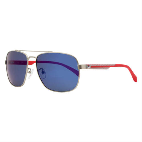 Fila rectangular sunglasses sf8493 581p silver/red polarized 60mm 8493