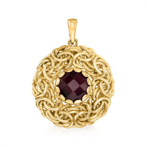 Ross-Simons italian garnet byzantine pendant in 14kt yellow gold
