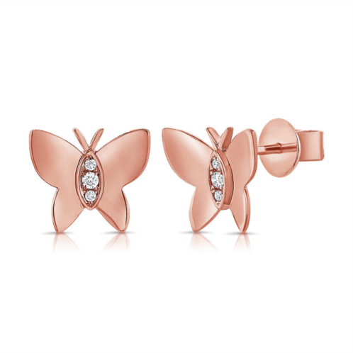Sabrina Designs 14k gold & diamond butterfly stud earrings
