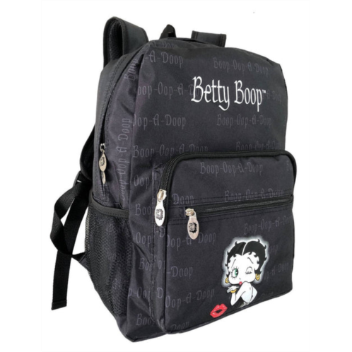 Betty Boop womens microfiber large backpack in black with graphic print