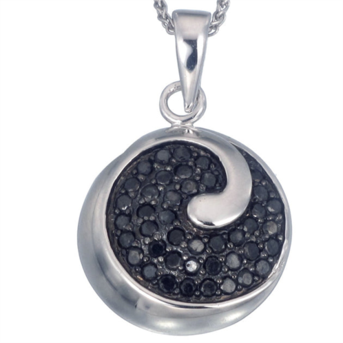 Vir Jewels 0.55 cttw black diamond pendant necklace .925 sterling silver with rhodium