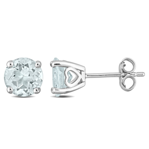 Mimi & Max 2 1/3ct tgw aquamarine solitaire stud earrings in sterling silver