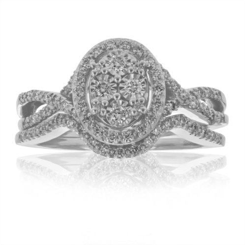 Vir Jewels 1/3 cttw round lab grown diamond wedding engagement ring bridal set .925 sterling silver