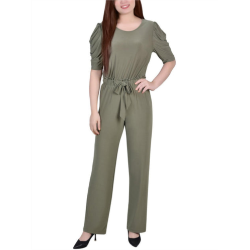NY Collection petites womens knit elbow sleeves jumpsuit