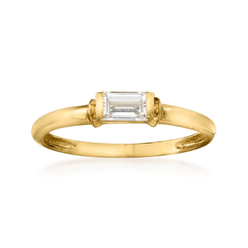 Ross-Simons baguette cz solitaire ring in 14kt yellow gold