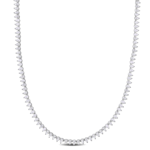 Mimi & Max 44 1/2 ct tgw created white sapphire teardrop tennis necklace in sterling silver