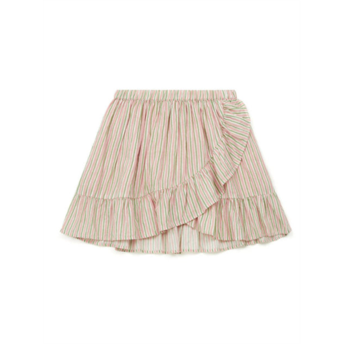 BONTON kids bailey painted stripe cotton skirt in pink