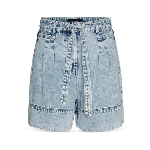 Vero Moda womens belted midi denim shorts