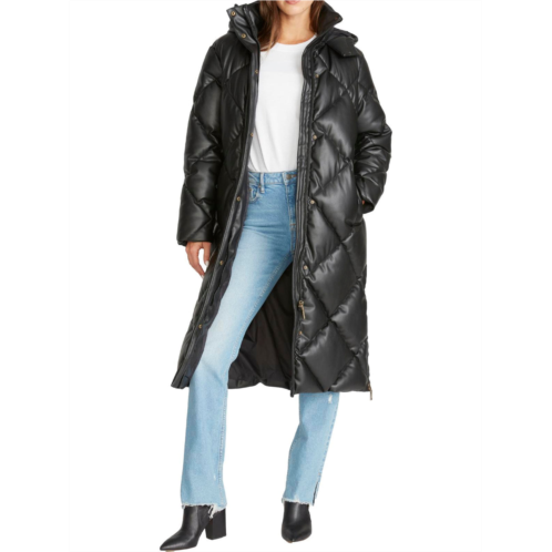 Rebecca Minkoff womens vegan leather cold weather puffer jacket