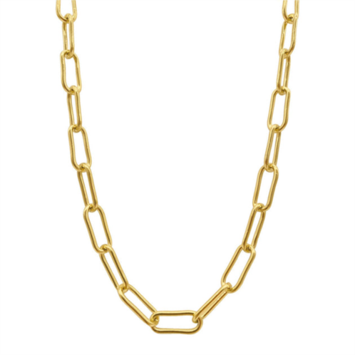 Adornia water resistant wide chunky paper clip chain gold