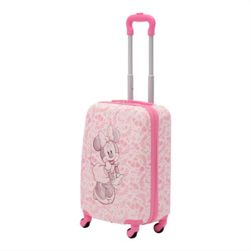 Ful disney minnie mouse pose with floral background kids 21 inch luggage