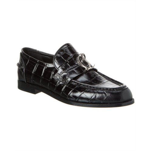 Christian Louboutin cl moc croc-embossed leather loafer