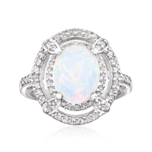 Ross-Simons opal and white topaz ring in sterling silver