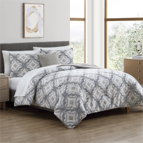 Modern Threads - capri collection comforter set - reversible microfiber - elegant printed bed set - includes comforter, sheets, shams, & pillow - luxurious bedding