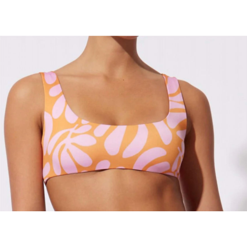 SOLID & STRIPED elle bikini top in pink & clementine