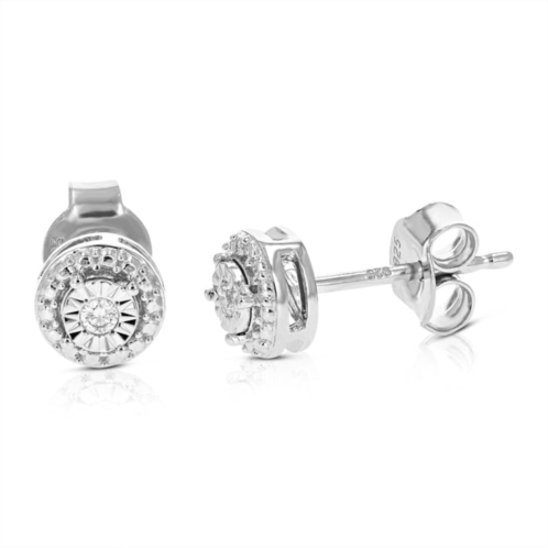 Vir Jewels 1/20 cttw round lab grown diamond stud earrings in .925 sterling silver prong set
