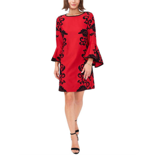 MSK womens flocked mini cocktail and party dress