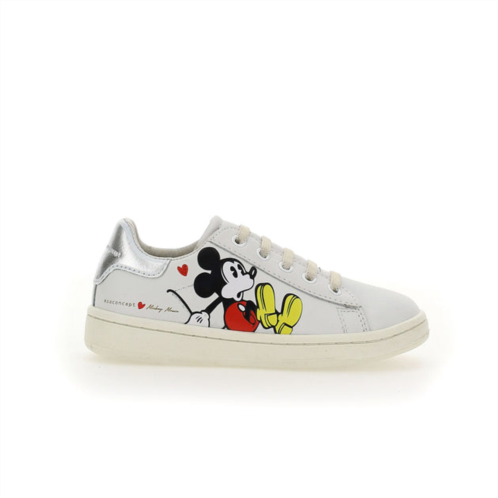 Master of Arts white mickey silver tab sneakers