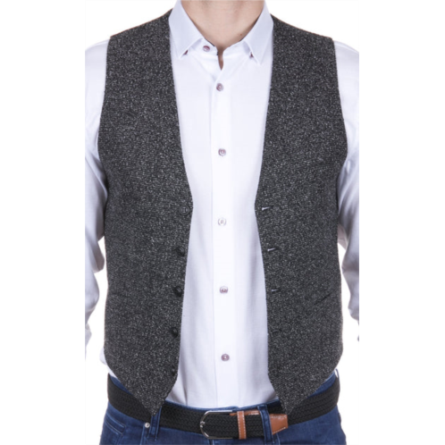 Luchiano Visconti black and grey fill coupe woven vest