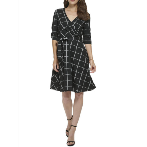DKNY womens pattern mini fit & flare dress