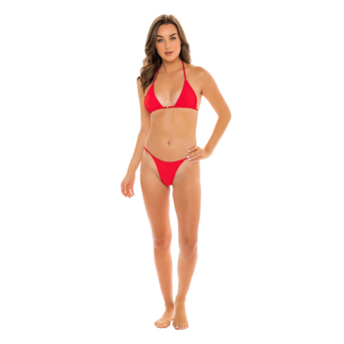 JMP The Label capri triangle bikini top - amore red paisley