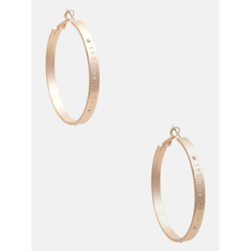 Guess Factory gold-tone logo hoop earrings