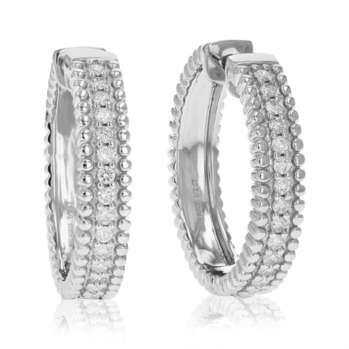 Vir Jewels 1/2 cttw round cut lab grown diamond hoop earrings in .925 sterling silver prong set 3/4 inch