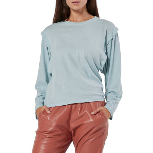 Joie lancer cotton long sleeve top in gray mist