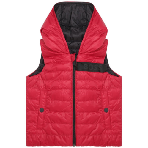 BOSS red & navy sleeveless puffer jacket