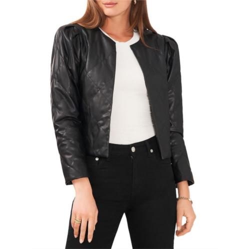 Vince Camuto womens faux leather cropped quilted coat