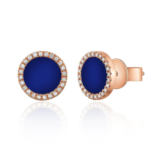 Sabrina Designs 14k gold diamond & lapis stud earrings
