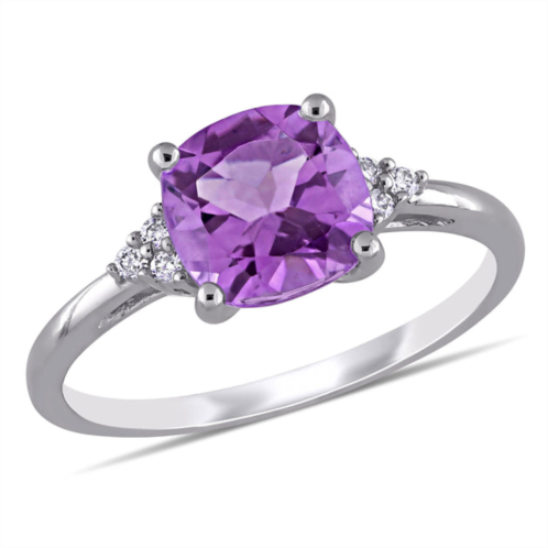 Mimi & Max 1 3/4ct tgw amethyst ring with diamond accents in 10k white gold